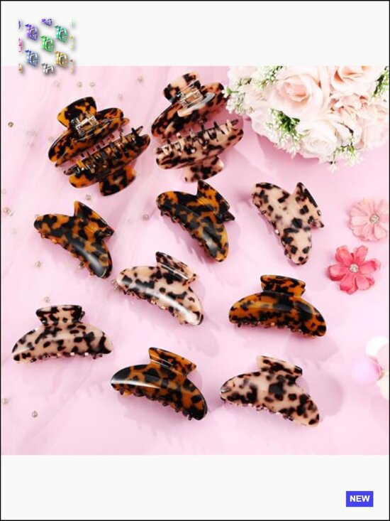 24 Pcs Acrylic Hair Claw Clips Tortoiseshell Non-slip Strong Hold French